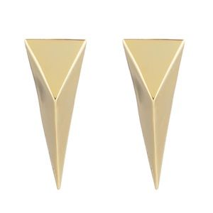 ALEXIS BITTAR • Gold Pyramid Clip On Earrings